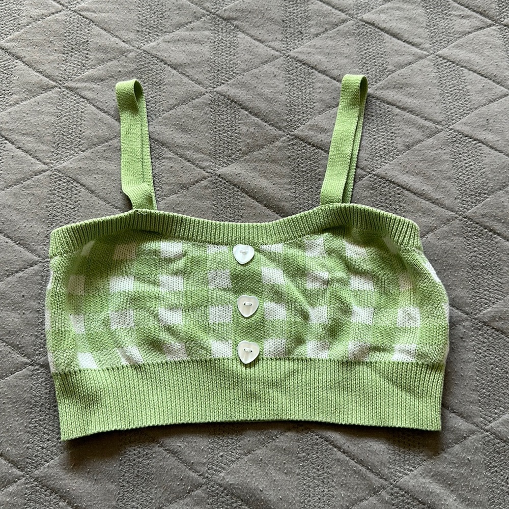 Kids Crop Top with white heart buttons